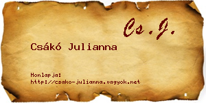 Csákó Julianna névjegykártya